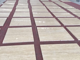 Polished Turkey beige travertine tiles